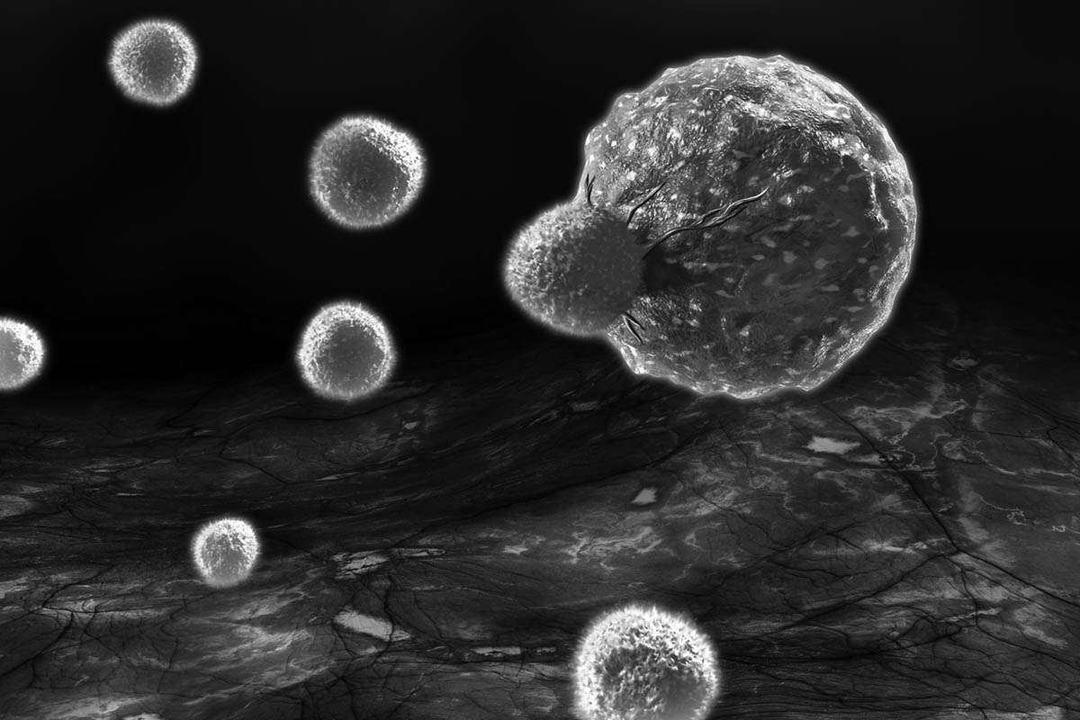 T-cells attacking cancer